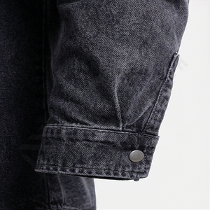 Denim Jacket For <b>Men</b> Slim Fit Ripped <b>Biker</b> Style Vintage Blue Custom Long Sleeve Classic <b>Jeans</b> Outerwear <b>Jean</b> Jacket <b>Men</b> - Product Image 6