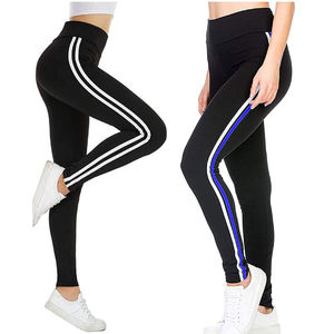 Leggings de sport de haute qualité pour le yoga et la remise en forme, taille haute, couleur unie, en coton et élasthanne, séchage rapide, antibactérien, sans couture - Product Image 6