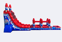 Nouvelle conception Toboggan aquatique gonflable en PVC effet marbre pour crème glacée, avec piscine, certifié CE, garantie 3 ans, capacité 500 personnes