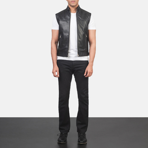 Chaleco de cuero genuino para hombre de la mejor calidad, informal sin mangas para otoño e invierno, Chaleco de cuero informal transpirable con logotipo de venta en línea - Product Image 6