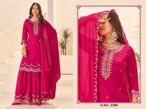 Vichitra bordado trabajo Kurti Pant y Dupatta catálogo completo disponible a precio mayorista, Colección Premium - Product Image 2