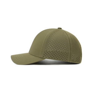 Chapeau de golf perforé à trou découpé au laser personnalisé pour hommes de haute qualité 6 panneaux bord incurvé caoutchouc Patch Logo Sport papa chapeau imperméable à l'eau - Product Image 3
