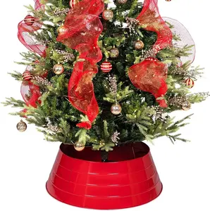 Collar de árbol de lujo 2023 con diseño redondo para Base de árbol de Navidad, Collar de árbol de nuevo estilo, decoración de jardín para el hogar, Metal - Product Image 5