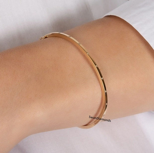 100% pur solide 14K or jaune bracelet/bracelet avec diamant Moissanite fixe dans affleurant ensemble parfait femmes bijoux de mode - Product Image 4