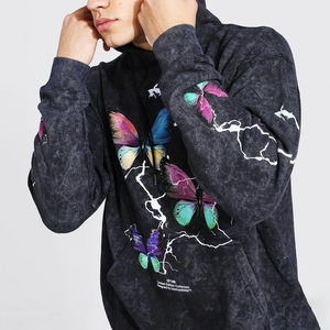 Sweats à capuche délavés à l'acide unisexe personnalisés Vintage séchage rapide respirants pour hommes transfert de chaleur imprimés brodés d'hiver lavés à la pierre - Product Image 3