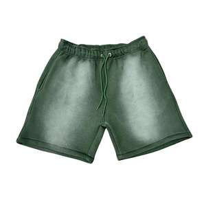 Pantalones Cortos Deportivos Transpirables de Felpa Francesa 100% Algodón al por Mayor, Pantalones Cortos para Hombre con Bordado de Chenilla, Pantalones Cortos Lavados al Ácido - Product Image 3