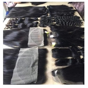 Prix usine indien brut non transformé cheveux vierges vague naturelle vague de corps cheveux tissage faisceau en gros brut indien Temple humain - Product Image 2