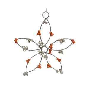 Nickelage d'ornement suspendu décoratif de fer et de perles de conception unique pour la décoration de maison et de Noël faite à la main - Product Image 2