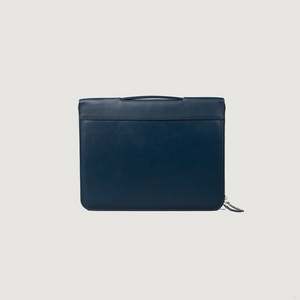 Organisateur de sac souple en cuir bleu nuit classique pour homme - Product Image 1
