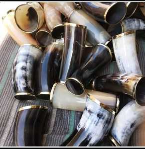 Meilleures tasses à shot en corne de buffle polies faites à la main corne à boire de vache ange viking en verre pour les fêtes toasts mettant en vedette un animal - Product Image 2