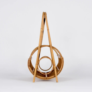 Revistero de caña de ratán hecho a mano, soporte para periódico Vintage, organizador de almacenamiento para decoración para sala de estar - Product Image 6