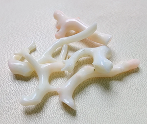 ขายแท่งปะการังสีขาว44Cts แท่งเฉดสีชมพูอัญมณีสีขาวปะการังธรรมชาติ100% แท่งขัดหลวมสำหรับทำเครื่องประดับ - Product Image 5