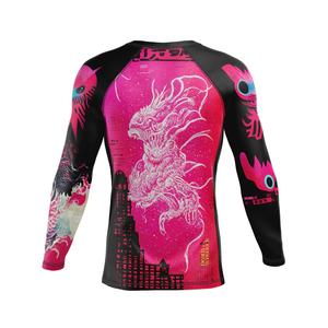 100% polyester, impression par sublimation, ne craque pas, ne se décolore pas, ne se décolle pas, inserts latéraux, respirabilité, mobilité, rash guard à manches courtes, UPF50 - Product Image 2