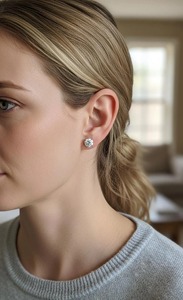 Boucles d'oreilles en diamant rond certifié IGI, 4,00 carats, pureté E VVS2, diamant cultivé en laboratoire, en or 14 carats, cadeau pour un anniversaire de mariage - Product Image 2