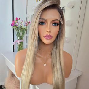 Perruque Swiss Lace Wig 100% de qualité supérieure, cheveux humains Remy de couleur blond platine #60 pour un look naturel et élégant - Product Image 4