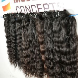 100% sin procesar, cutícula virgen India alineada, paquetes negros naturales, extensiones de cabello humano de templo súper ondulado de onda profunda suelta - Product Image 6