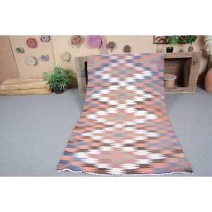 พรมขนแกะสีส้มสีน้ำเงินแบบดั้งเดิม3.6 X 8.2ft สไตล์วินเทจคลาสสิกตุรกีถักทอปะต่อลายลาเท็กซ์ได้รับการสนับสนุนสำหรับใช้ในห้องโถง - Product Image 5