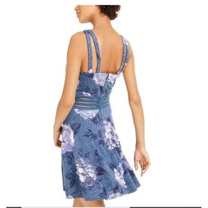 Vestito da skater blu navy per bambina City Studios, modello A-line con stampa floreale e glitter, taglia 3 - Traspirante e con vita naturale - Product Image 2