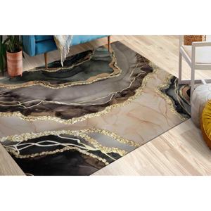 Brown Marble Printed <b>Rug</b>: <b>Chenille</b>, Modern, Home Decor, Thick, Wedding, Kitchen, Area,<b>Chenille</b> <b>Rug</b> - Product Image 1