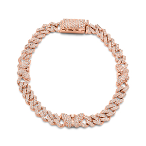 New Design Iced Out Lab Grown Jewelry Two Row VVS Lab Grown Cuban Link <b>Chain</b> Bracelet for Sale From India - Product Image 1