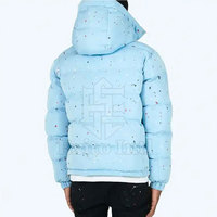 Veste d'hiver matelassée pour homme avec logo personnalisé, rembourrage en polyester, capuche, tissu nylon/polyester, manches longues, style streetwear, service OEM