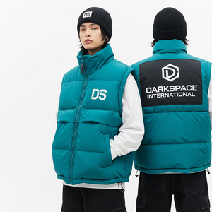 Gilet bouffant en toile sans manches décontracté pour homme avec fermeture à glissière col montant coupe-vent Offre Spéciale vêtements d'extérieur d'hiver à bas prix - Product Image 6