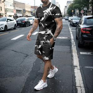 Nouveaux hommes T-shirt ensemble été fitness jogging mode haute qualité décontracté rue shorts à manches courtes 2 pièces ensemble - Product Image 4