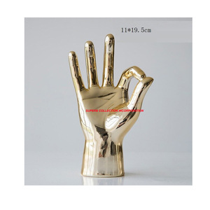 รูปปั้นงานฝีมือรูปสลักชุบทองโลหะรูปหัวใจในร่ม - Product Image 6