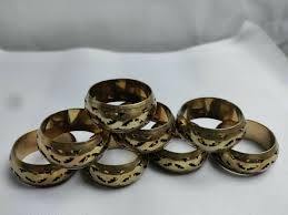 Anneaux de serviette en laiton martelé classiques pour les mariages et les occasions spéciales Fabriqués en Inde - Product Image 5