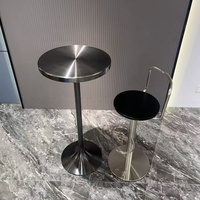 Ensemble table et chaises de bar modernes en acier inoxydable, tabourets de bar pivotants, ensemble de comptoir de bar pour la maison, la cuisine, le café, le bar