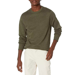 Nouveau sweatshirt ras du cou court de couleur unie à logo personnalisé pour hommes sweatshirts d'hiver en polaire avec motif de broderie - Product Image 1