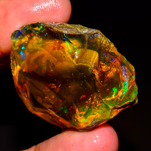 Opale de feu multi, opale éthiopienne brute, opale éthiopienne brute, pierre précieuse d'opale naturelle, pierre précieuse en vrac, opale de feu Welo, 78.5 ct. R-114 - Product Image 4