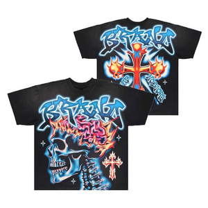 เสื้อยืดโอเวอร์ไซส์ผ้าคอตตอนสไตล์วินเทจผ้า100% ครอปสไตล์ย้อนยุค - Product Image 3