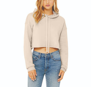 Sudadera con Capucha Corta y Cremallera para Mujer, Ropa Deportiva de Invierno, Mezcla de Poliéster/Algodón, Lavado Ácido, Bordado con Logotipo Personalizado ODM - Product Image 1