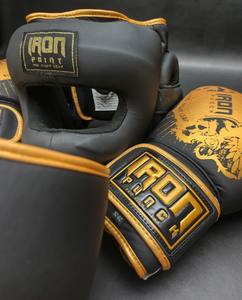 IRON POINT INDUSTRIES ถุงมือชกมวยไทยสีดำแบบปรับแต่งได้ หนังวัวแท้ ระบายอากาศได้ดี ป้องกันความชื้น จับกระชับมือ - Product Image 3