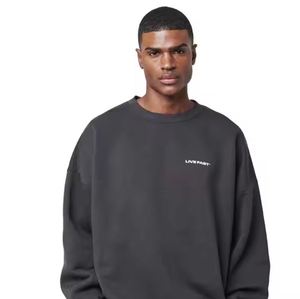 Sweat à capuche en tissu tricoté lourd personnalisé pull à capuche surdimensionné pulls à capuche hommes hiver broderie impression - Product Image 1