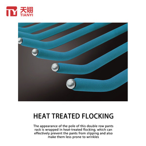 Premium <strong>Wardrobe</strong> Accessory Top Mounted Double Row Aluminum Alloy <strong>Pull</strong> Out Trouser Rack Detachable Slide <strong>Rail</strong> Design - Product Image 2