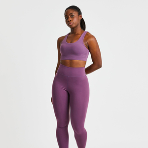 Ropa de gimnasia para mujer al por mayor, conjuntos de entrenamiento blancos de manga larga, ropa deportiva ajustada, conjuntos de yoga para mujer - Product Image 1