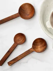 High-Quality Acacia <b>Wood</b> Serving <b>Spoons</b> <b>Cooking</b> Utensils Set Kitchen Tools Durable EcoFriendly Handmade - Product Image 3