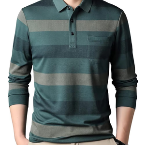 Polo à manches longues pour homme, col classique, décontracté, pour le golf, confortable, vêtement de tous les jours, personnalisation de la marque, couleurs et tailles - Product Image 5