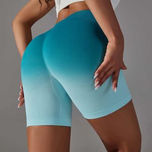 Pantalones cortos de Yoga con realce degradado al por mayor para mujer, ropa deportiva para gimnasio, ropa de entrenamiento, mallas para correr, mallas de Yoga de cintura alta - Product Image 3