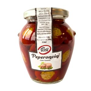 Tissi 314ml X 6 Piezas Pimientos Rellenos de Especias y Condimentos Mixtos con Atún en Adobo Estilo Rojo S.A.TOS S.P.A. 0.28kg - Product Image 1