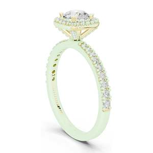Bague de fiançailles halo en diamant de laboratoire 1,17 CT pour femme, clarté VVS-VS EF, or 18 carats, 14 carats, 10 carats et argent 925, rose, jaune - Product Image 6
