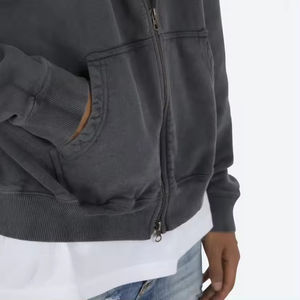 Personalizado de alta calidad de algodón francés Terry cremallera-Up respetuoso del medio ambiente Sudadera con capucha de invierno de gran tamaño al por mayor de los hombres de impresión de logotipo personalizado - Product Image 5
