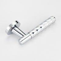 Poignée de porte en alliage de zinc chromé, poignée ronde à facettes de diamant, quincaillerie moderne à finition miroir pour chambre à coucher salle de bain