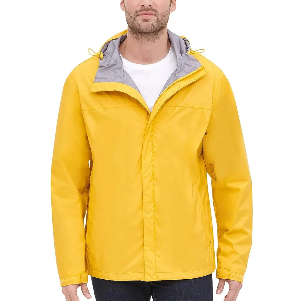 Veste coupe-vent jaune Offre Spéciale pour hommes Veste coupe-vent avec logo personnalisé de qualité supérieure avec logo personnalisé