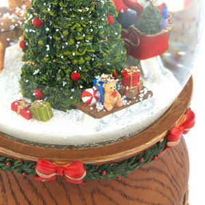 Carillon Natalizio con Babbo <span class=keywords><strong>Natale</strong></span> su Slitta, Scambio di Regali, Sfera di Cristallo Musicale, Decorazione per la Casa - Product Image 3