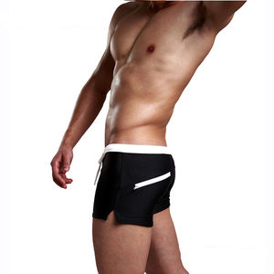 High Drawstring Waist <b>Short</b> Men's Cotton Fleece Nonwoven Fabric Breathable Eco-Friendly Casual <b>Joggers</b> <b>Shorts</b> Solid Running - Product Image 2