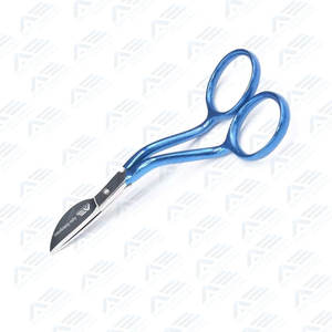 Alfombra de alta calidad, tijeras azules de pico de pato, 6 ", extremo de trabajo de corte, 2", cuchillo de reparación, tijeras de pico de pato, instrumento médico - Product Image 3