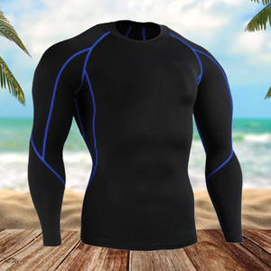 Camiseta Deportiva de Compresión para Hombre, Lisa, Transpirable, Negra, para Gimnasio, Fitness, Culturismo, con Logotipo Personalizado, al por Mayor - Product Image 2